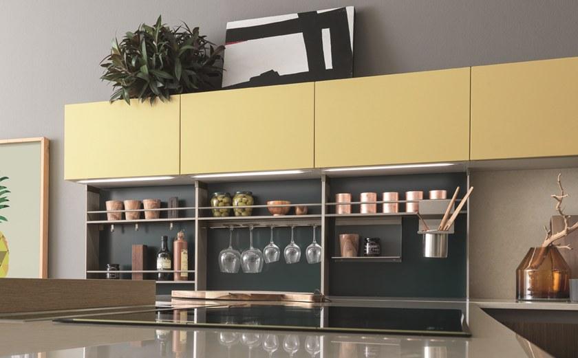 Febal Casa Линейная лакированная кухня с полуостровом sun-id-1405669 - Вид №5