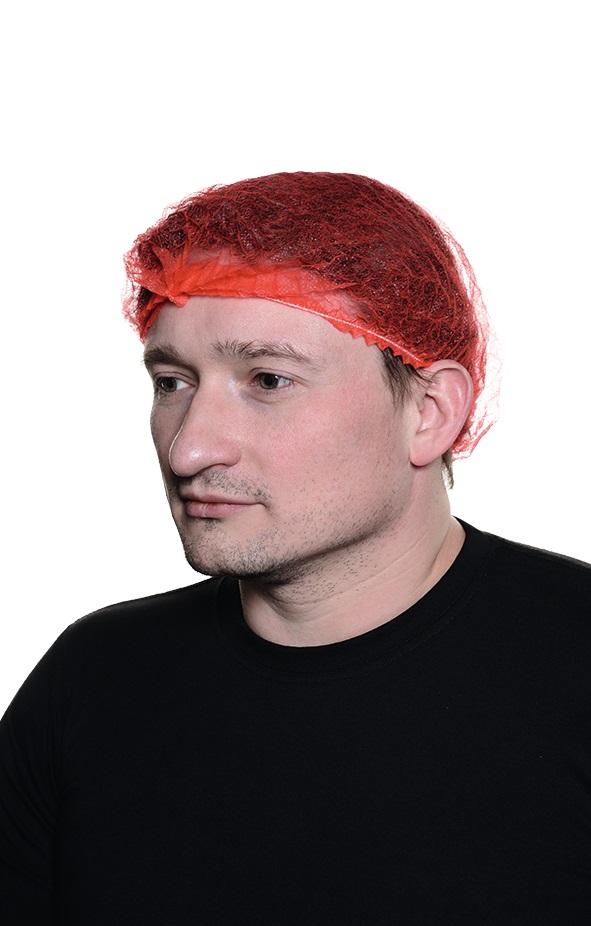 60471 Шапочка-шарлотта красная  Одноразовая одежда размер Спецодежда  - Вид №2