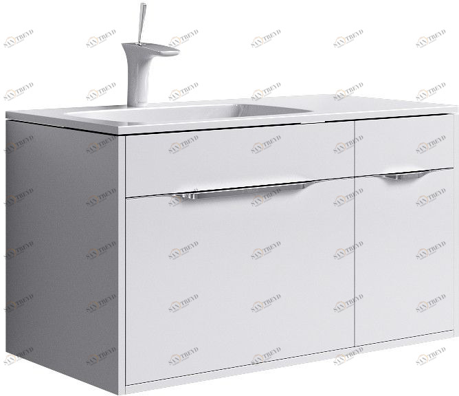 Malaga тумба под умывальник подвесная левая, цвет белый Mal.01.09/L AQWELLA MAL0904DL