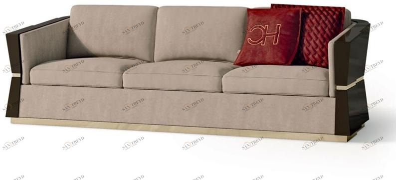 Carpanese Home 4-х местный диван из нубука с деревянной конструкцией Contemporary 7539