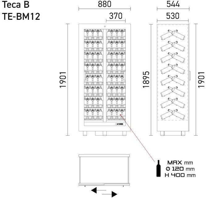 EXPO Встраиваемый винный холодильник из алюминия с подсветкой Teca b Te-bm12 - Вид №6