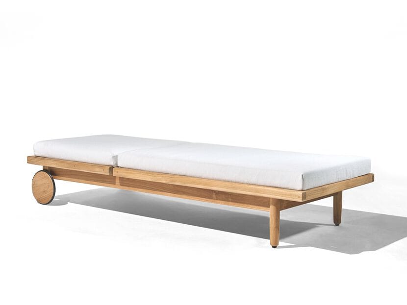Садовая кровать с откидной спинкой из тикового дерева с колесами Walters Georgica ARCH-00045447 - Вид №3