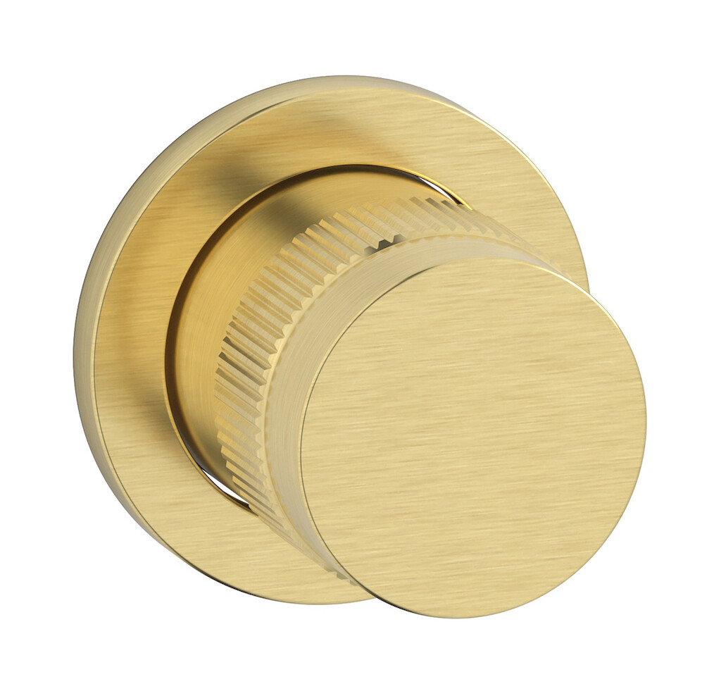 Комплект внешних частей настенного прогрессивного смесителя на 1 потребителя. WE ARE IB rx305is Brushed Pale Gold Reflex