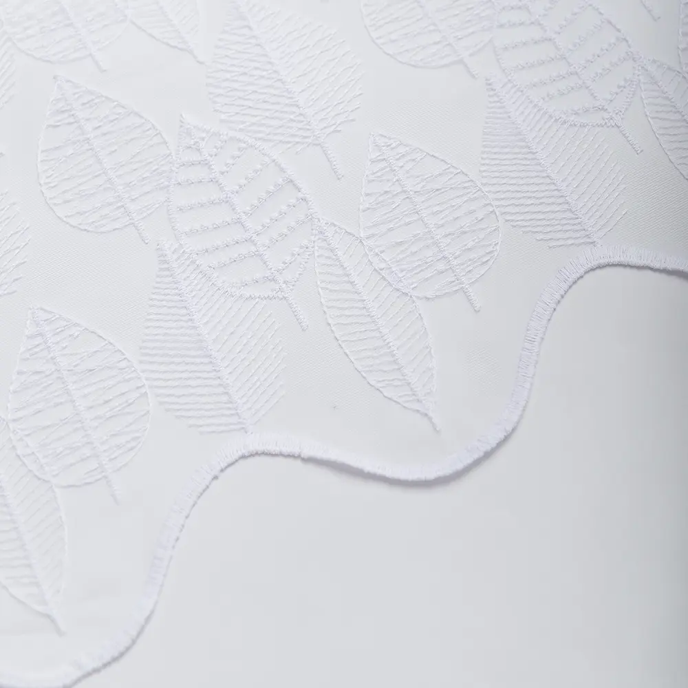 Тюль 1 м/п Foglie сетка вышитая 280 см цвет белый TEX REPUBLIC STLM-2198874 - Вид №4