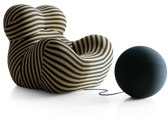 B&B Italia Кресло из ткани с подставкой для ног Up 50up5_6, 50up5_6b - Вид №4