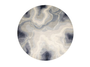 Круглый шелковый ковер ручной работы