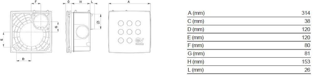 Vortice Центробежный канальный вентилятор Vort quadro 12067 - Вид №2