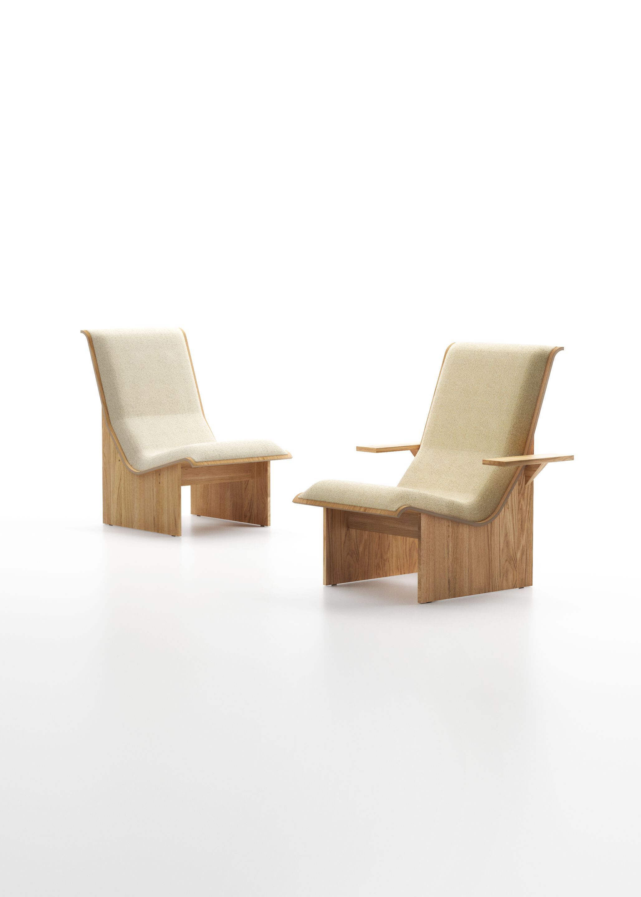 Деревянное кресло с подлокотниками Omelette Editions PORTA ARCH-00152453 - Вид №1