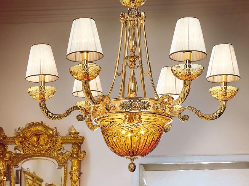 Possoni Illuminazione Люстра из чистого золота с градиентом и янтарным кристаллом Amber sun-id-1425699 - Вид №1