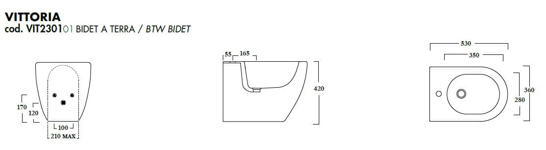 Напольное оконное биде Olympia Ceramica Vittoria ARCH-00073303 - Вид №4