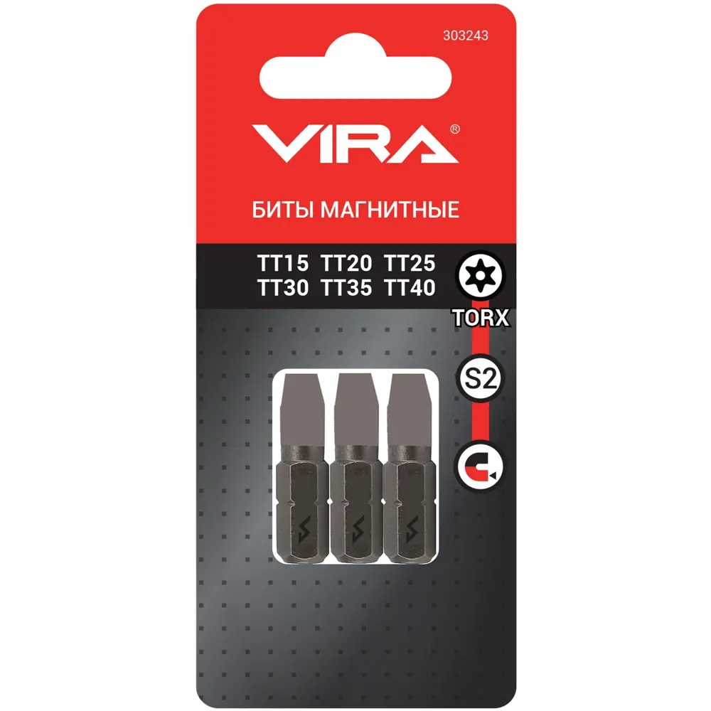 Магнитный набор бит Vira для шуруповерта - 6 профессиональных насадок 89383374 STLM-1339290