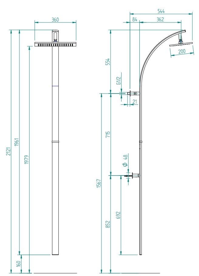 Настенная душевая колонна с душем Zazzeri ARCH-00006304 - Вид №2