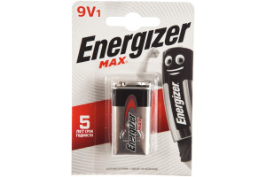 15546105 Щелочная батарейка 6LR61 MAX 9В бл/1 7638900410297 Energizer
