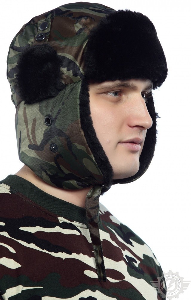 61510 Шапка-ушанка камуфляж зеленая  Камуфляжная форма  размер 58 Спецодежда  - Вид №5