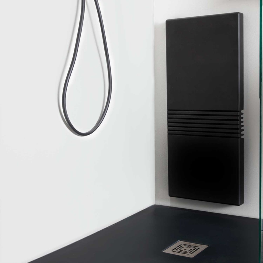 EVTKTYNEVER Life Design Выдвижное сиденье для душа в матовом черном и белом матовом цвете - Tuck Type  Черный  - Вид №1