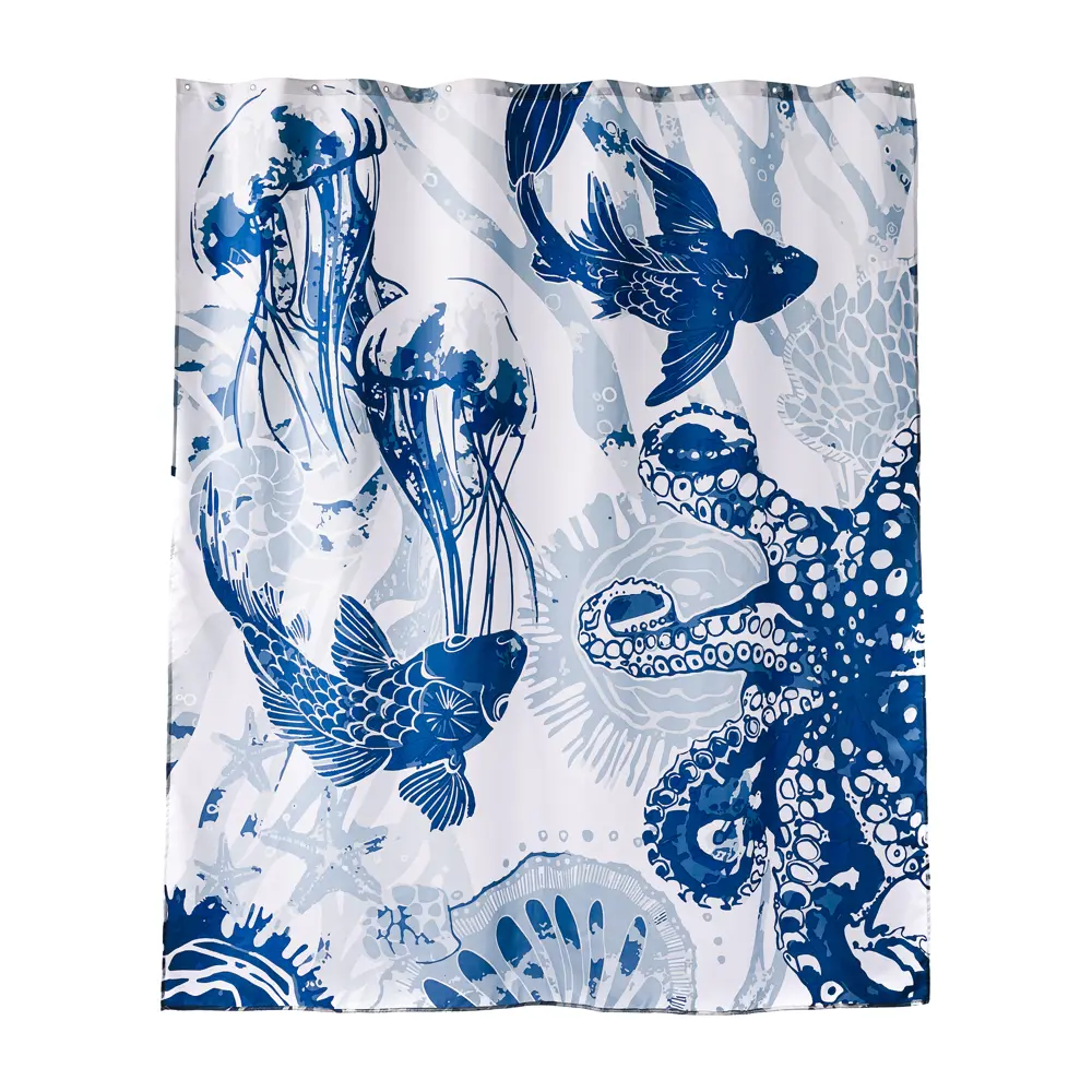 Штора для душа Санри Mare 180x200 см полиэстер цвет синий 82698641 STLM-2080477 Santreyd