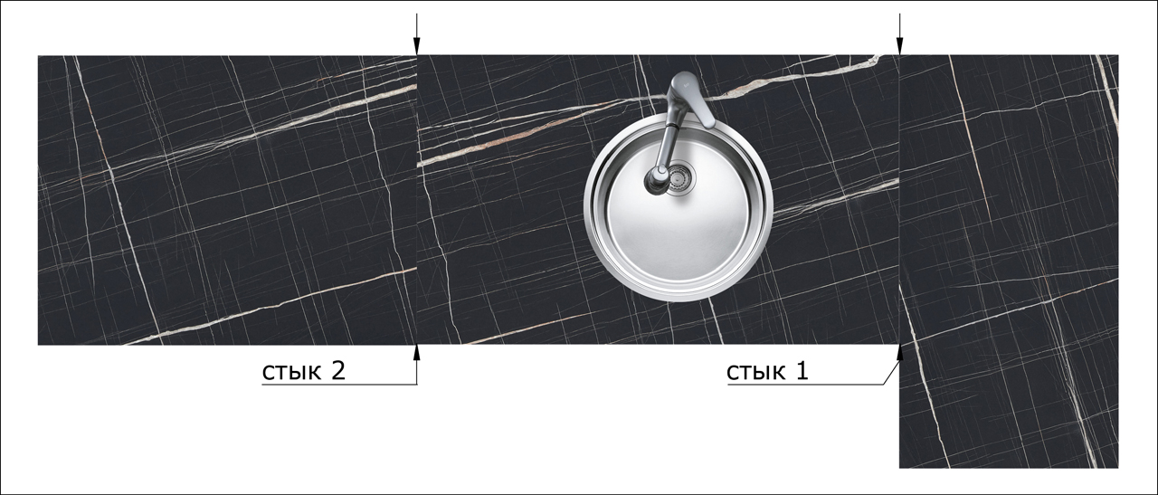 Столешницы для кухни - Мрамор Нуар LIGRON LIST357 2109 - Вид №29