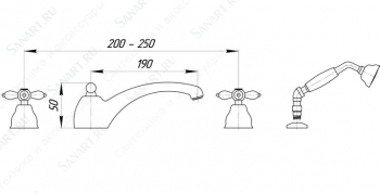 Смеситель MIGLIORE Prestige ML.PRS-781.CR для ванны/душа - хром  - Вид №3
