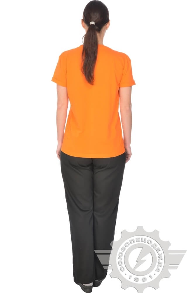 61040 Футболка "Престиж" оранжевая  Одежда для официантов  размер XL (52) Спецодежда  - Вид №11