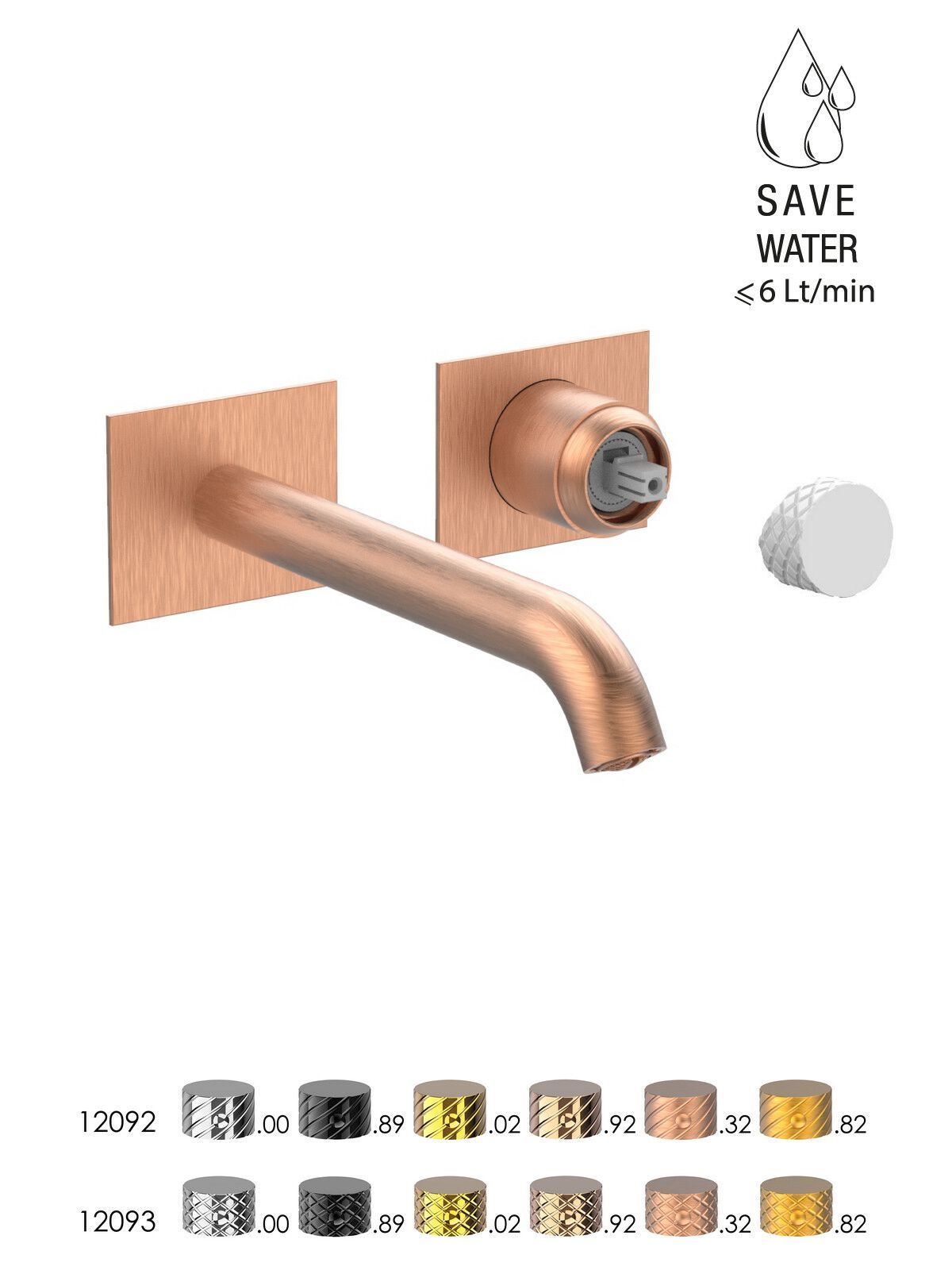 Настенный смеситель для раковины без слива с ограничителем расхода Rubinetterie Frattini Pepe XLS ARCH-00093332 - Вид №10