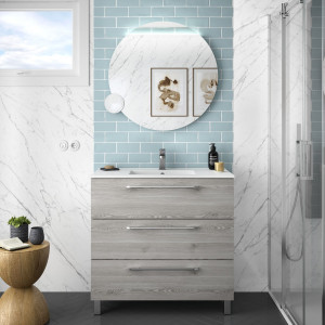 26597 SALGAR Мебель для умывальника FUSSION CHROME 900 3 ящика BAY PINE 897 x 868 x 450 мм Лавровая сосна