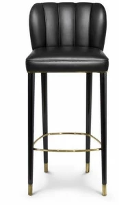 BRABBU Высокий табурет, обитый экокожей, со спинкой Dalyan