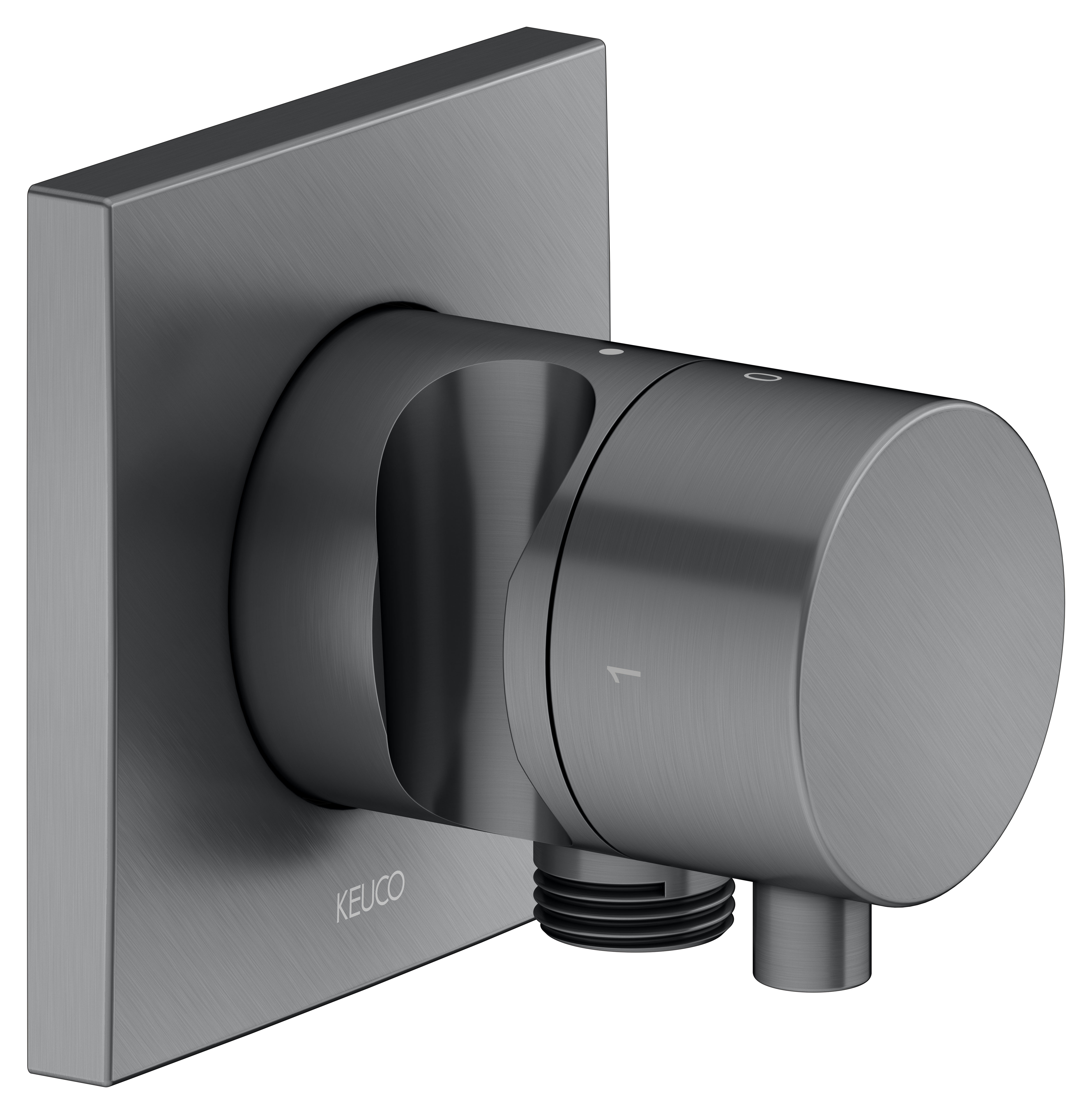 59557131202 Встраиваемый запорный вентиль с переключателем на 2 потребителя, выводом для шланга и держателем лейки DN 15 KEUCO IXMO