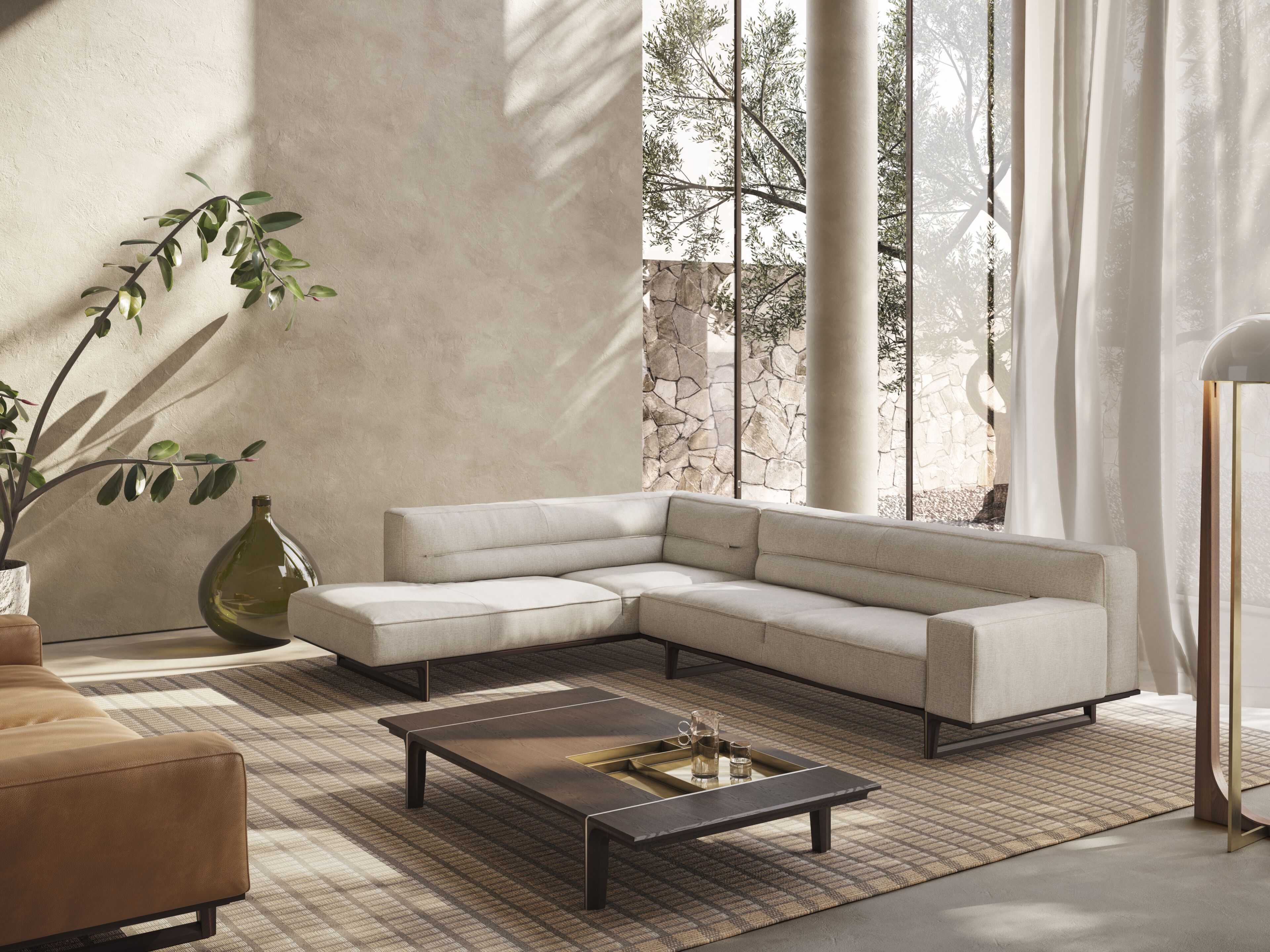 Модульный угловой диван из ткани Natuzzi Italia кендо ARCH-00124059 - Вид №11