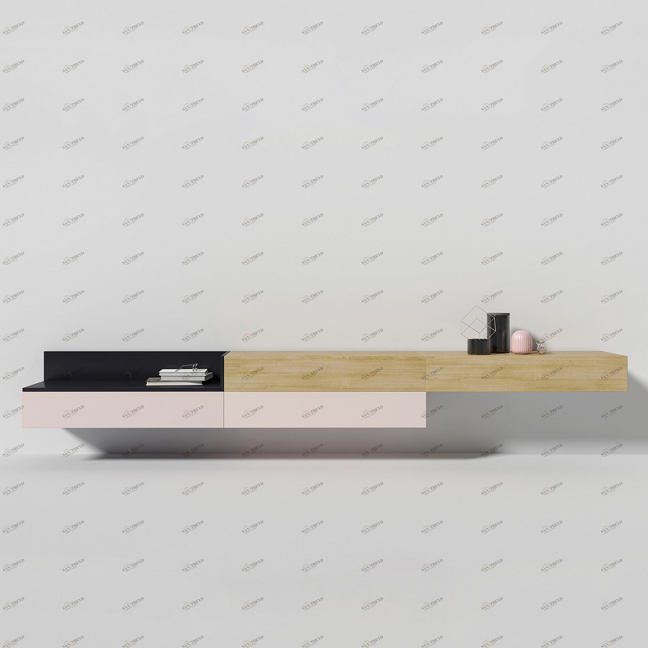 Тумба под телевизор с ящиками бежевая Under BRAGIN DESIGN ДИЗАЙНЕРСКИЕ, LIVING 00-3879363 Бежевый 