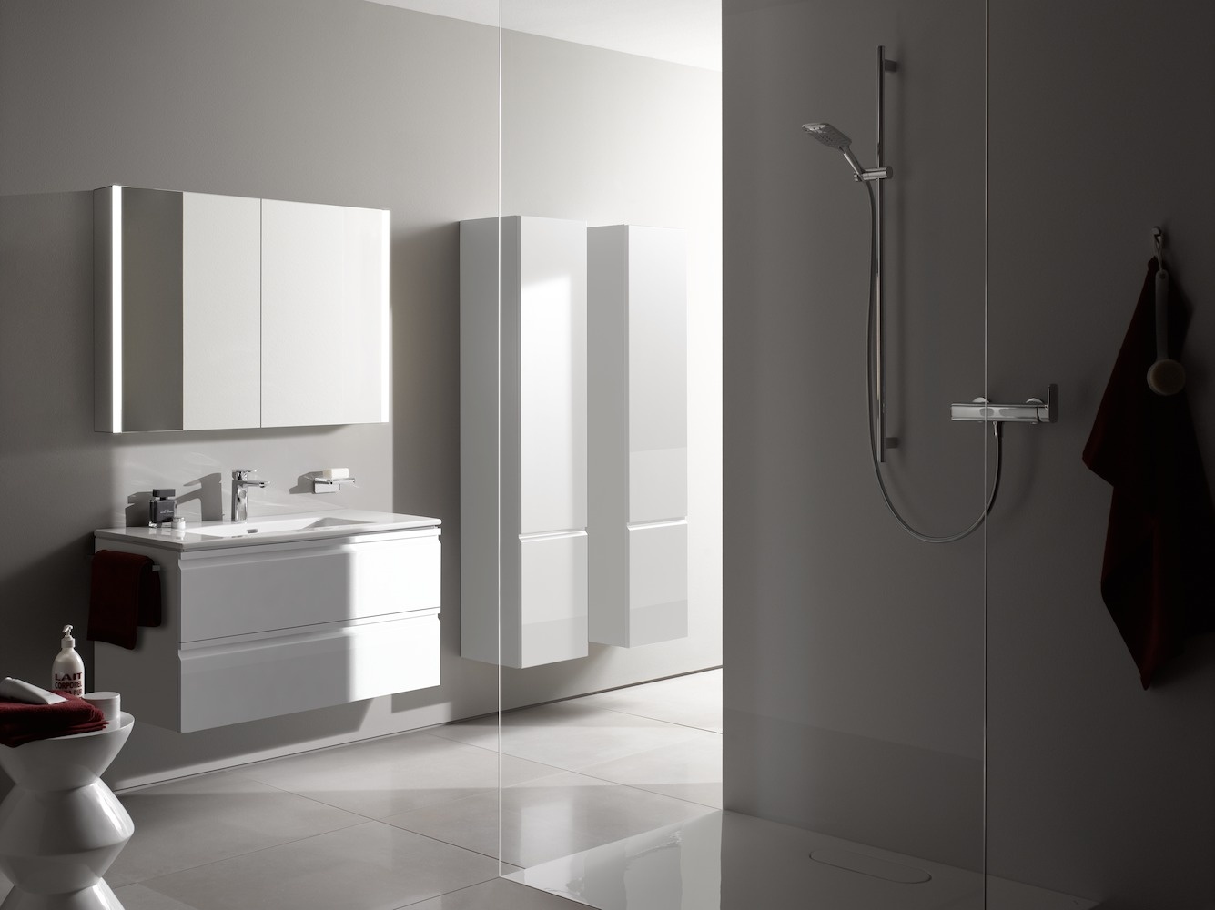 H4029501102601 Шкафчик высокий, 4 полочки стеклянные, петли справа LAUFEN PRO - Вид №18