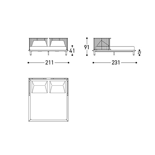 Садовая кровать из акриловой и алюминиевой ткани Varaschin Sunmoon ARCH-00067857 - Вид №3