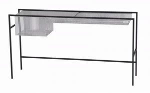 Roche Bobois Прямоугольная консоль из стали и стекла Agrafe