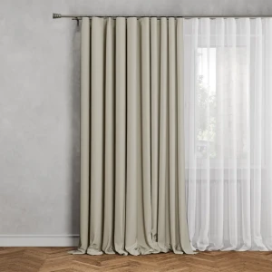 Штора на ленте димаут Ниса 160x260 см цвет бежевый 89375978 STLM-2094376