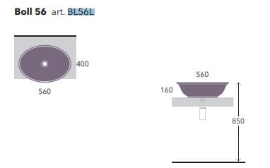 Керамическая овальная столешница Ceramica Flaminia Boll ARCH-00060135 - Вид №3
