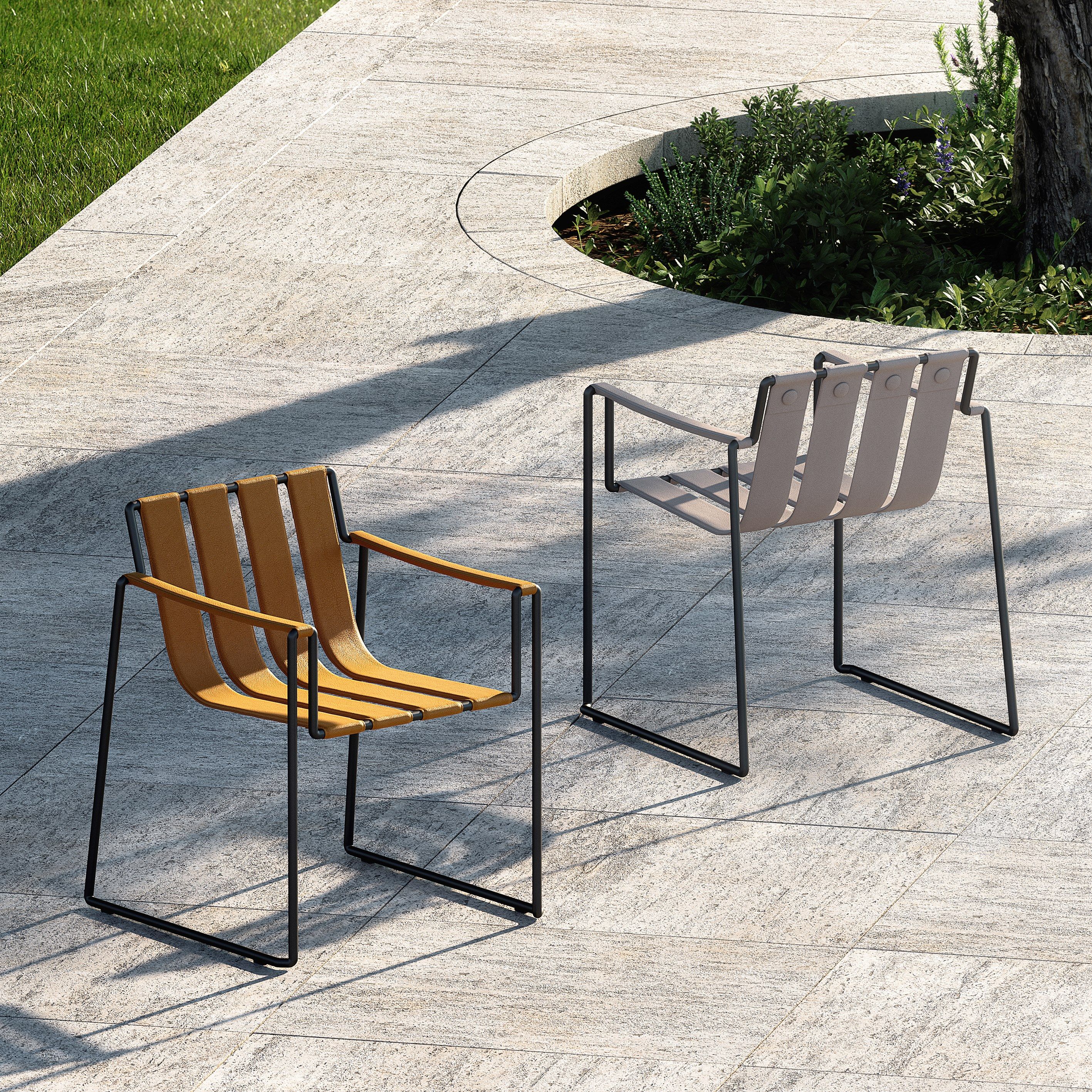 Ткань сани сад стул с подлокотниками Royal Botania Strappy ARCH-00089891 - Вид №7