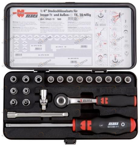 Würth Набор торцевых ключей 1/4 TX Assortimenti chiavi a bussola 096511180