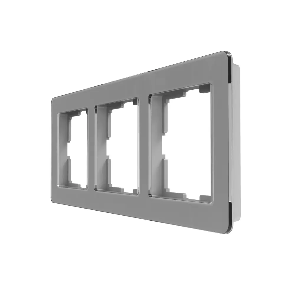Рамка для розеток WERKEL Acrylic в цвете графит - 3 поста 86884238 STLM-0072318 - Вид №1