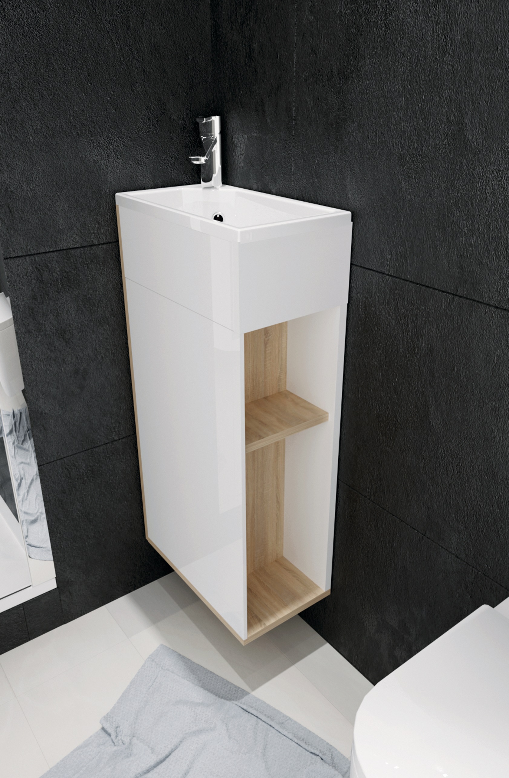 У85926 Тумба с раковиной Laura 40П 1д. Дуб Сонома 1 Marka Laura - Вид №3