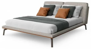 Sicis Двуспальная кровать из ткани с мягким изголовьем Cosily