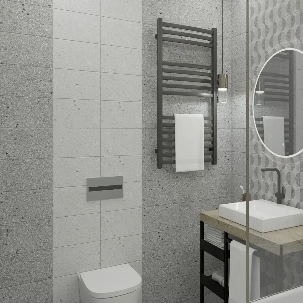 Плитка настенная Axima Руан 20x30 см 1.44 м² матовая цвет темно-серый терраццо STLM-2043015