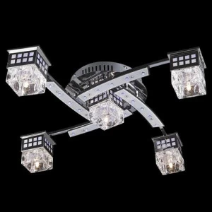 Потолочная люстра Eurosvet 4939/5 хром/синий+красный+фиолетовый EUROSVET ДИЗАЙНЕРСКИЕ 182512 Хром