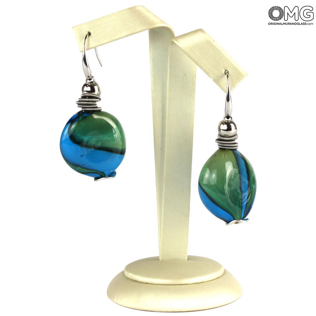 4668 ORIGINALMURANOGLASS Серьги Лагуна - муранское стекло OMG 1 см  - Вид №1