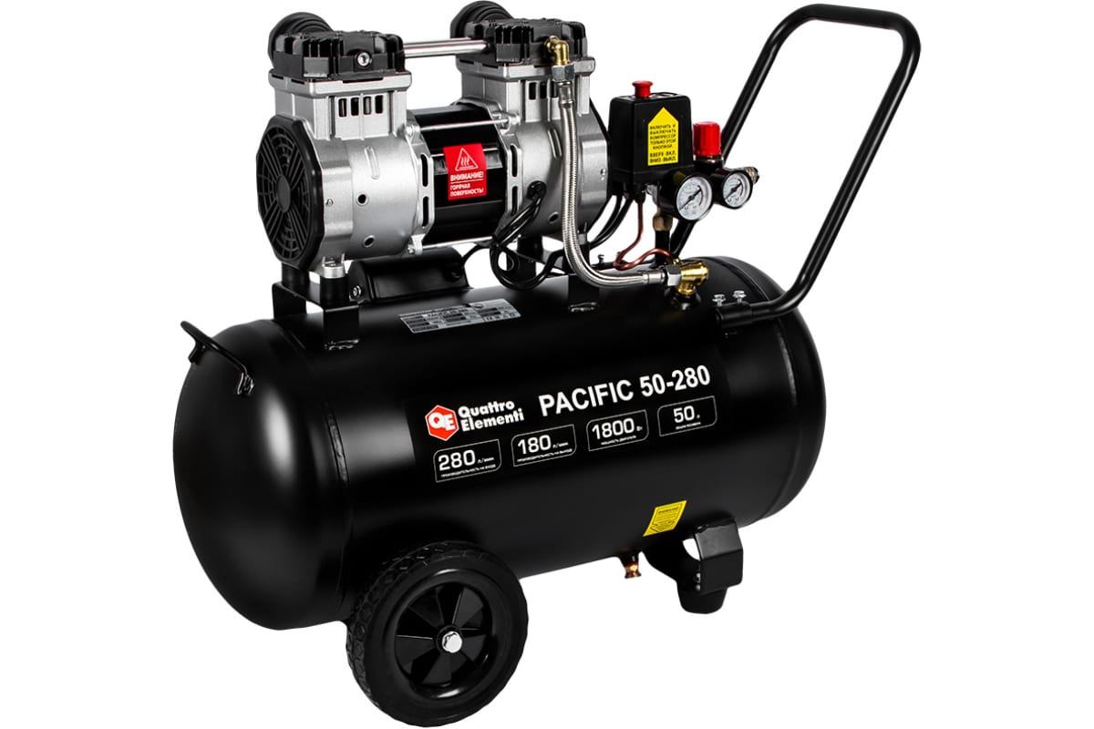 Компрессор поршневой безмасляный Quattro Elementi PACIFIC 50-280 9014348 STDN-0084769 - Вид №5