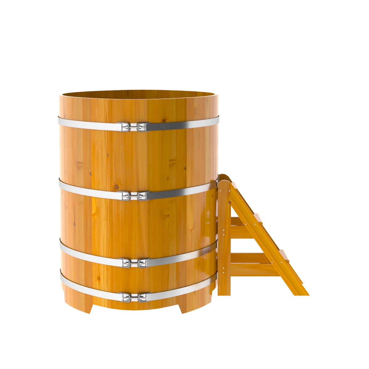 2300 Купель овальная из лиственницы Рустик 1,15х1,83х1,4 натураньная Alyarus  - Вид №3