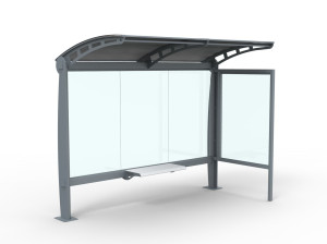 Стальной и стеклянный навес для автобусной остановки