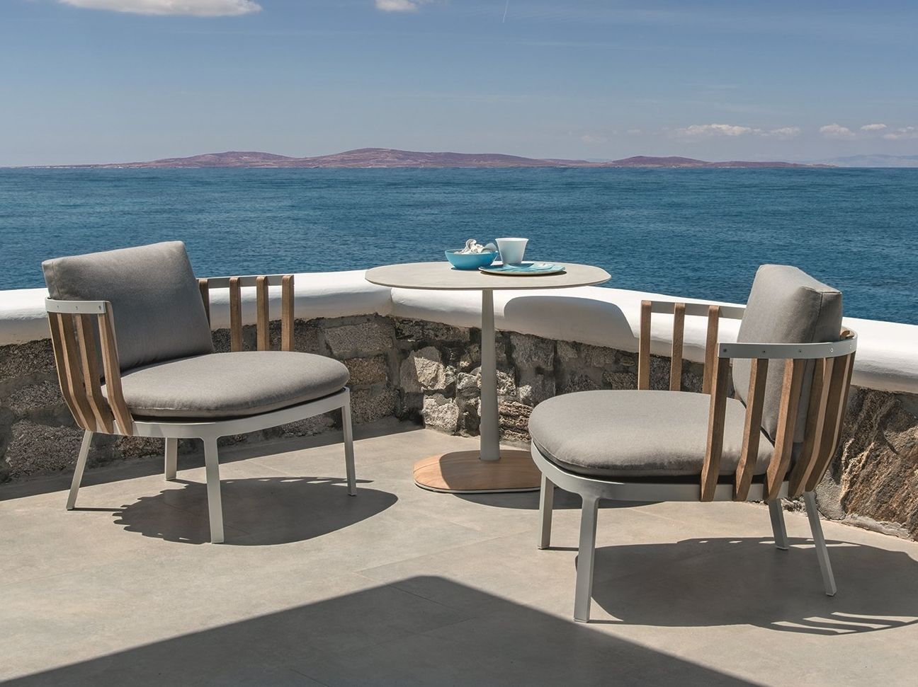 Садовое кресло из тикового дерева с подлокотниками Ethimo качели ARCH-00010047 - Вид №1