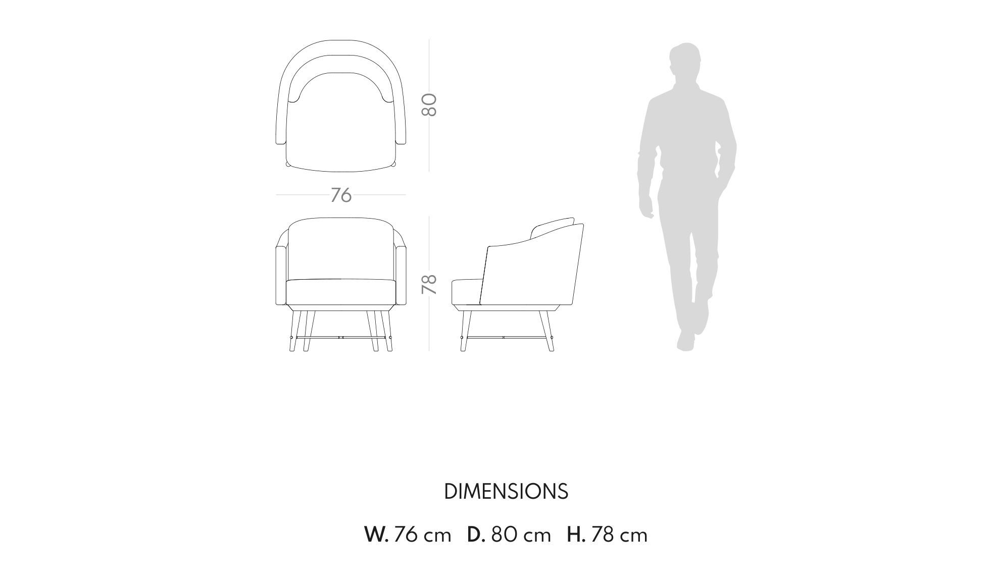 Тканевое кресло с подлокотниками PRADDY Natur ARCH-00041632 - Вид №5