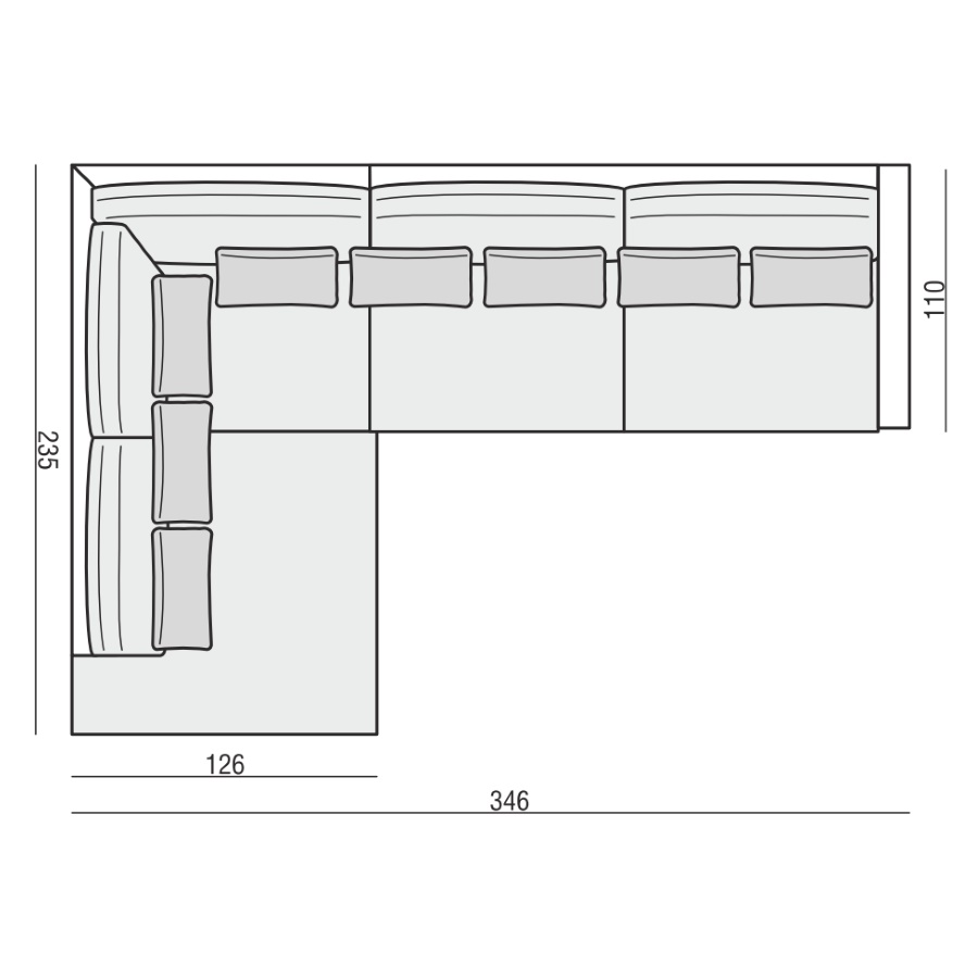 Диван угловой Heaven, левосторонний, бежевый Sits S1222 - Вид №6