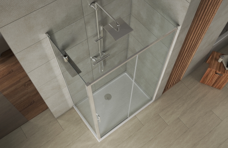 Душевое ограждение (без поддона), одна раздвижная дверь DROP BS120.3100A bravat - Вид №1