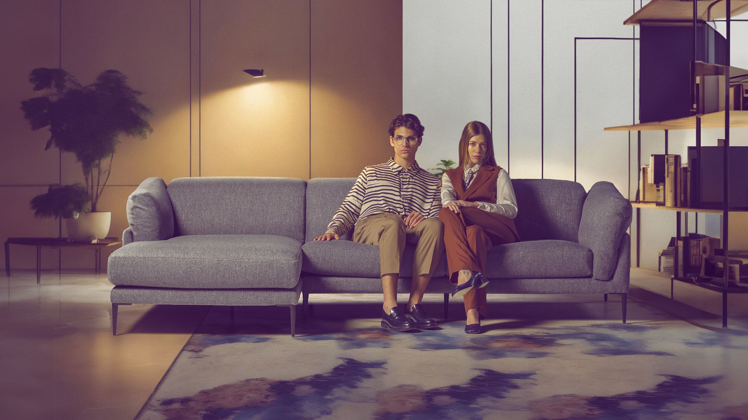 Съемный тканевый диван с полуостровом Calia Italia Superior ARCH-00104223 - Вид №3